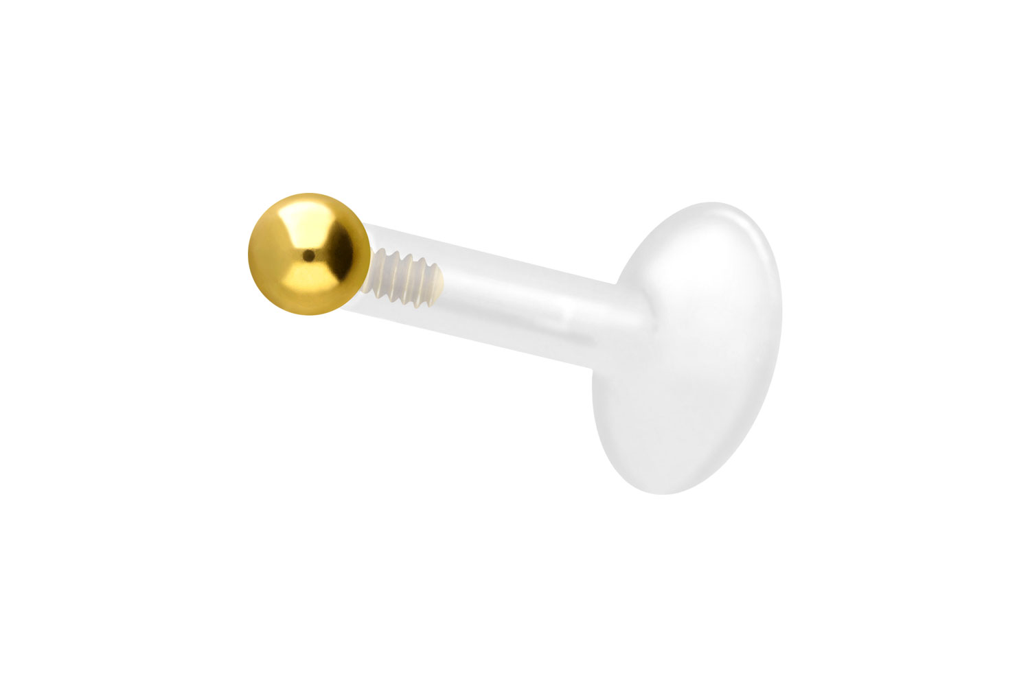 PTFE Labret Piercing mit Innengewinde + Titan-Aufsatz KUGEL